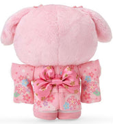 Celebrate Japanese tradition and My Melody's timeless sweetness with this luxurious plushie! Dressed in a beautifully detailed pink floral kimono, My Melody embodies sophistication with her antique-style bow, golden flowers, and intricate floral patterns. Her outfit is complete with a matching obi sash.
This absolutely gorgeous and unique plushie is the perfect addition to any Sanrio collection and a delightful way to bring a piece of Japanese culture into your home. Perfect for fans of My Melody and Japan